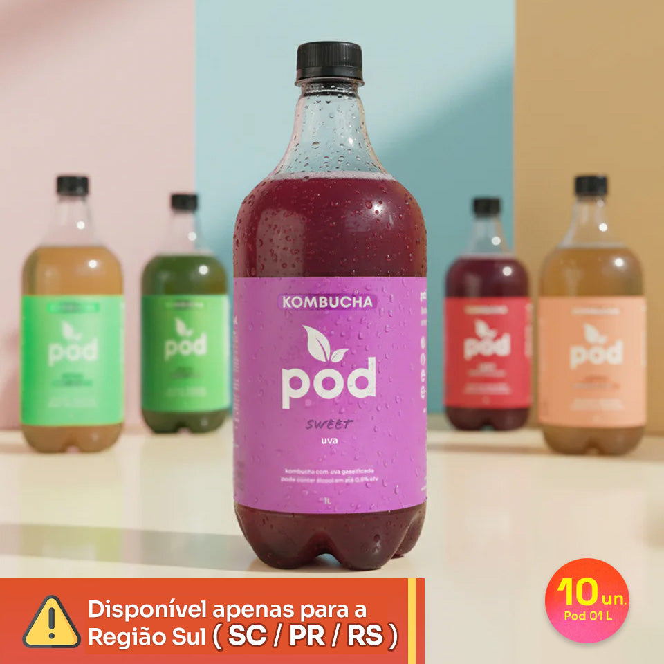 Kit 10 un. Kombuchas Tradicionais 1L (SC, RS, PR)
