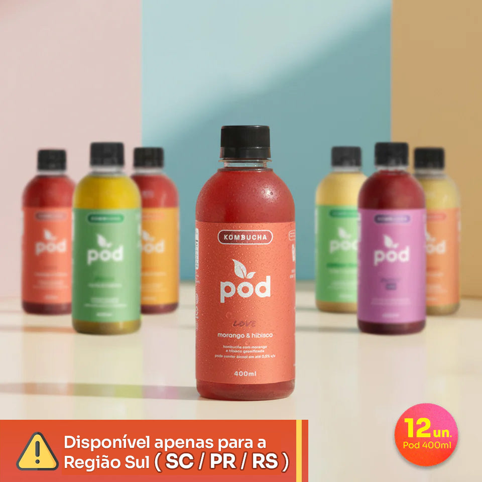 Kit 12 Kombuchas Tradicionais 400ml (SC, RS, PR)