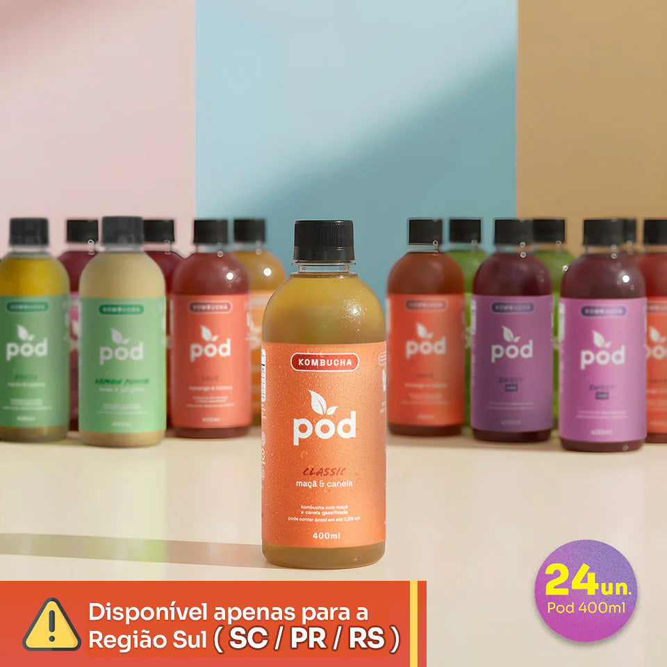 Kit 24 Kombuchas Tradicionais 400ml (SC, RS, PR)