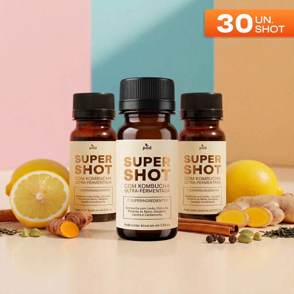 Kit mensal 30 Super Shots Pod 50ml Imunidade Digestão