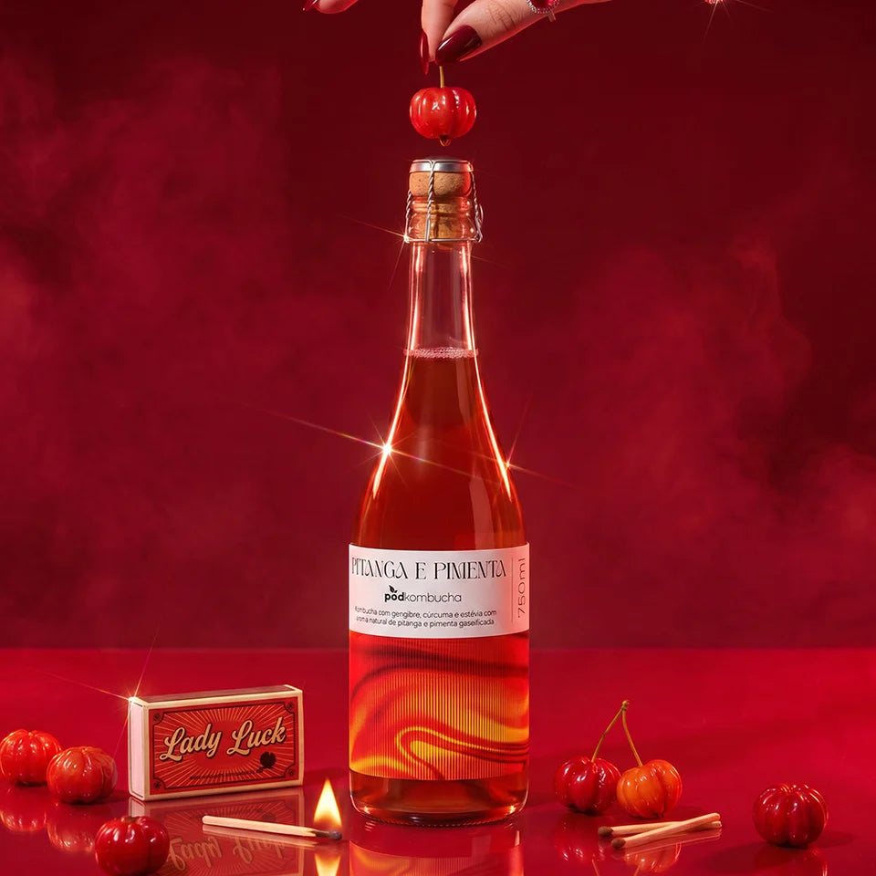 Espumante de Kombucha de Pitanga e Pimenta - Pod 750ml (01 un.)