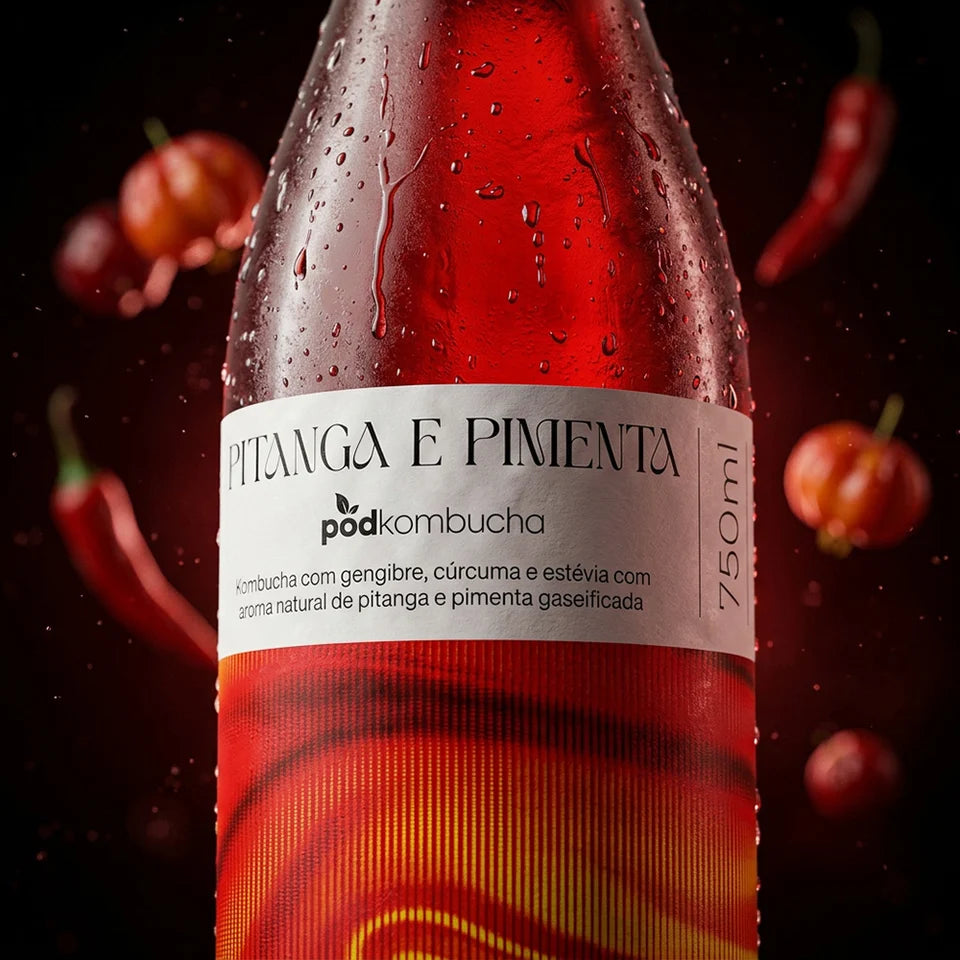Espumante de Kombucha de Pitanga e Pimenta - Pod 750ml (01 un.)