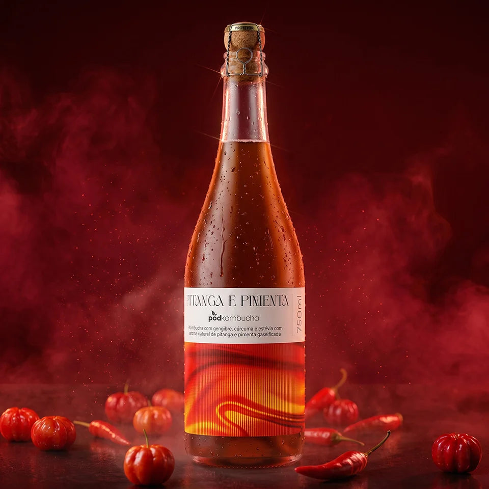 Espumante de Kombucha de Pitanga e Pimenta - Pod 750ml (01 un.)