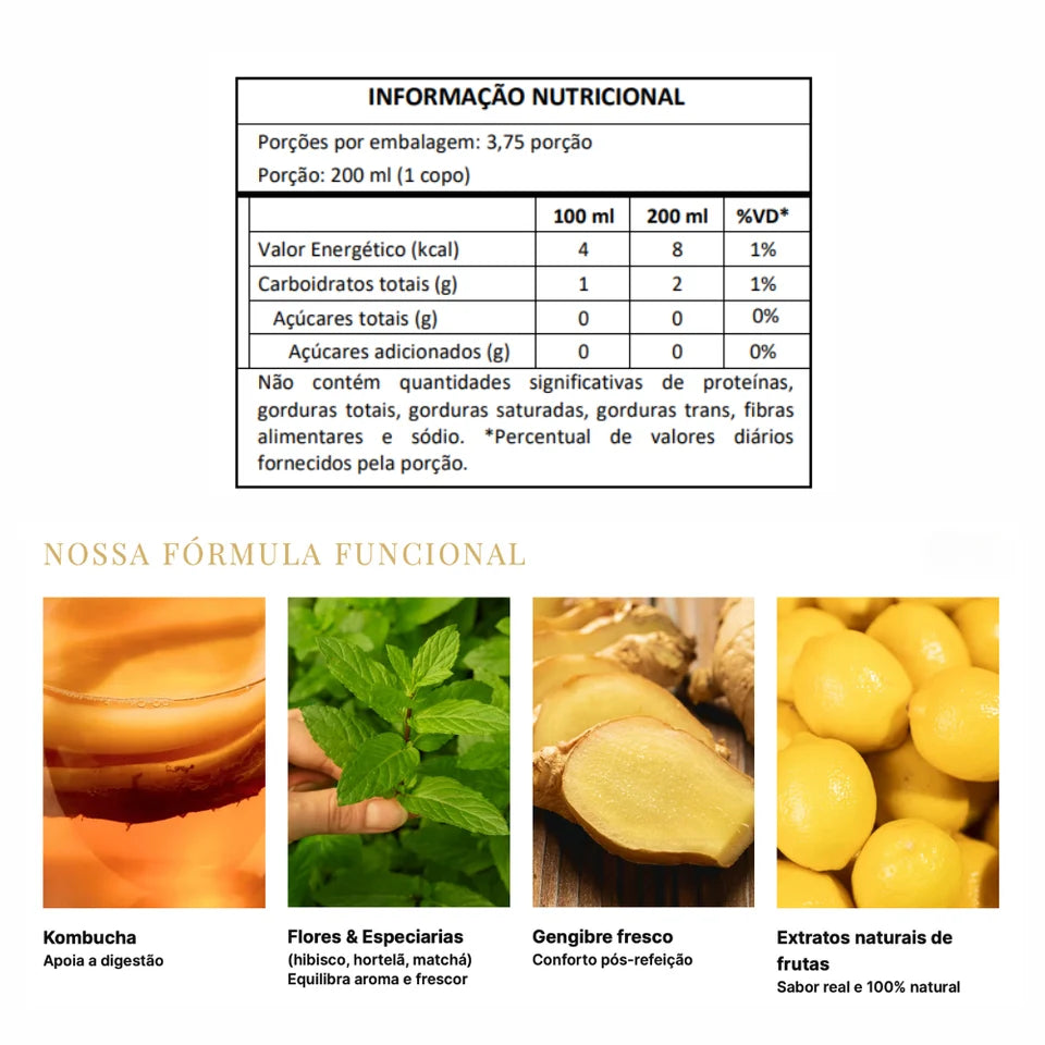 Espumante de Kombucha Pod 750ml - Uva Branca (03 un.)