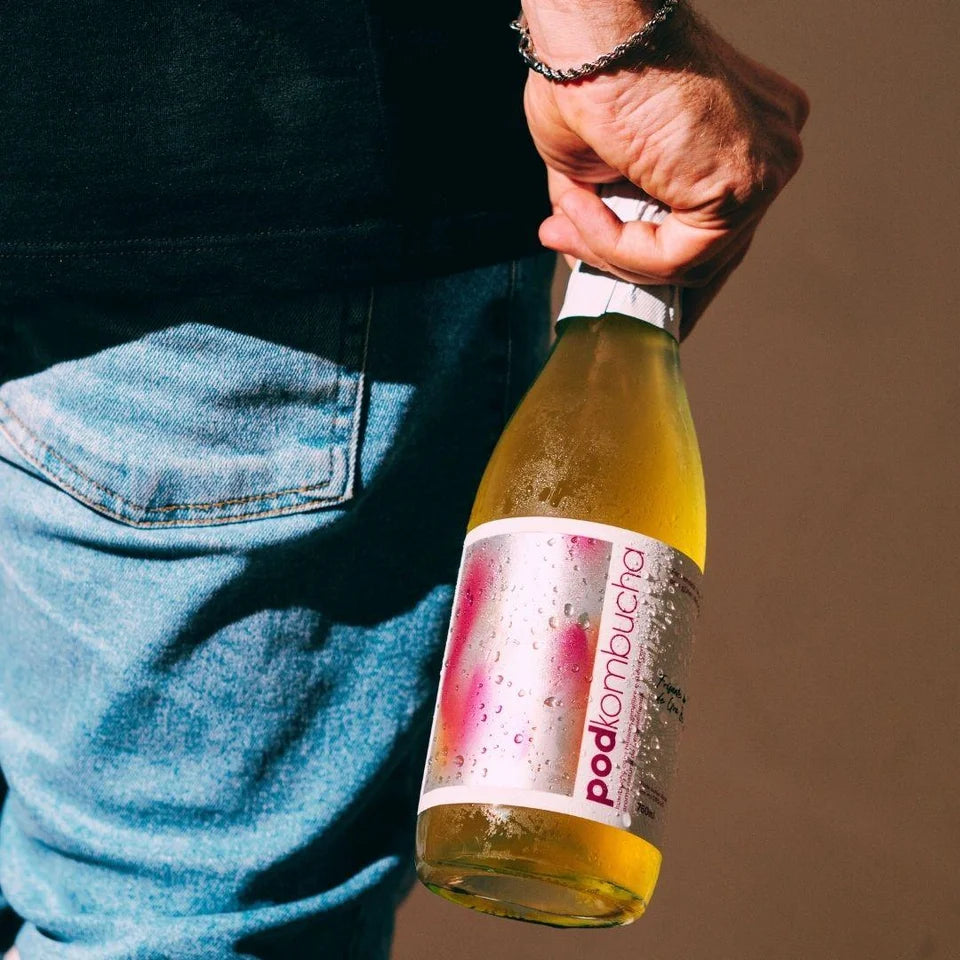 Espumante de Kombucha Pod 750ml - Uva Branca (03 un.)