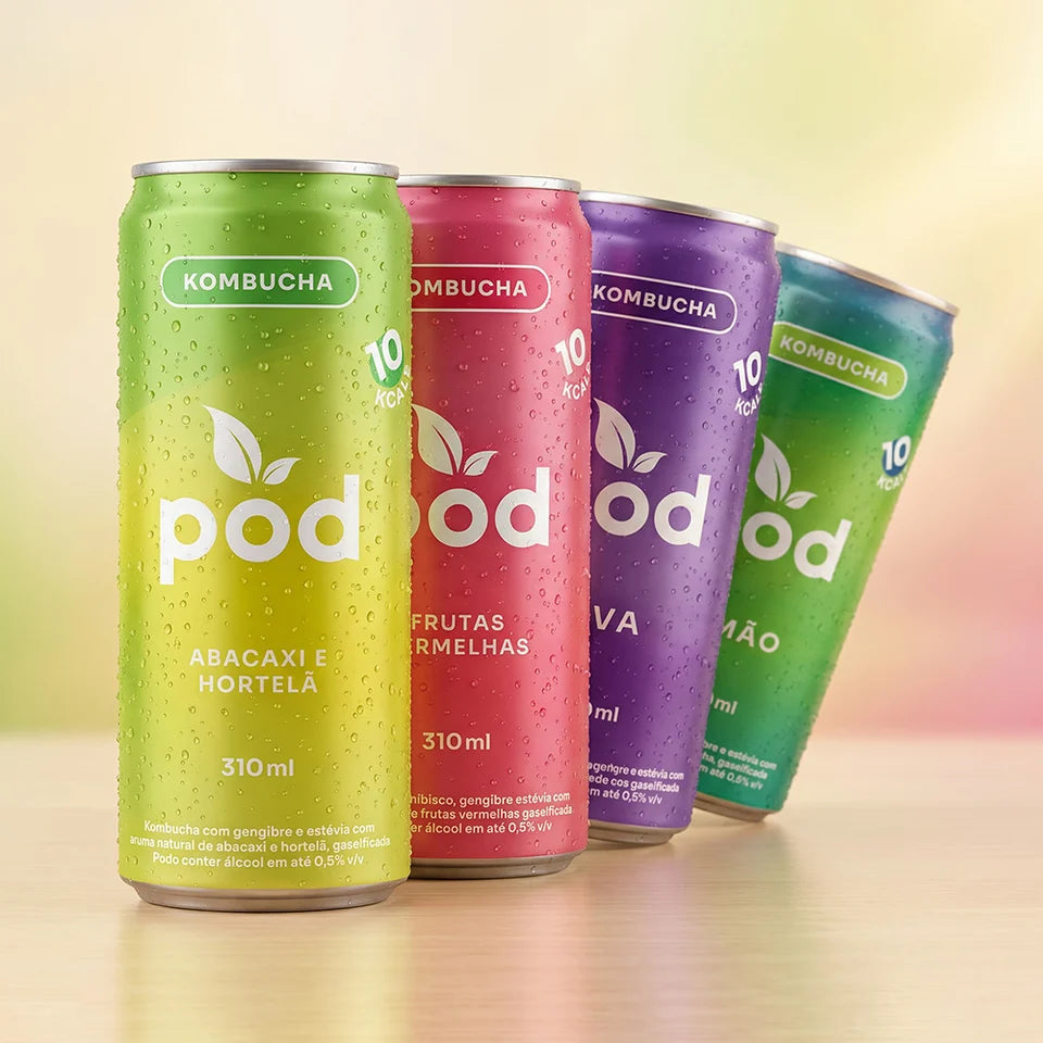 Compre 4 Espumantes Sem Álcool e Ganhe 4 Kombuchas Pod Lata
