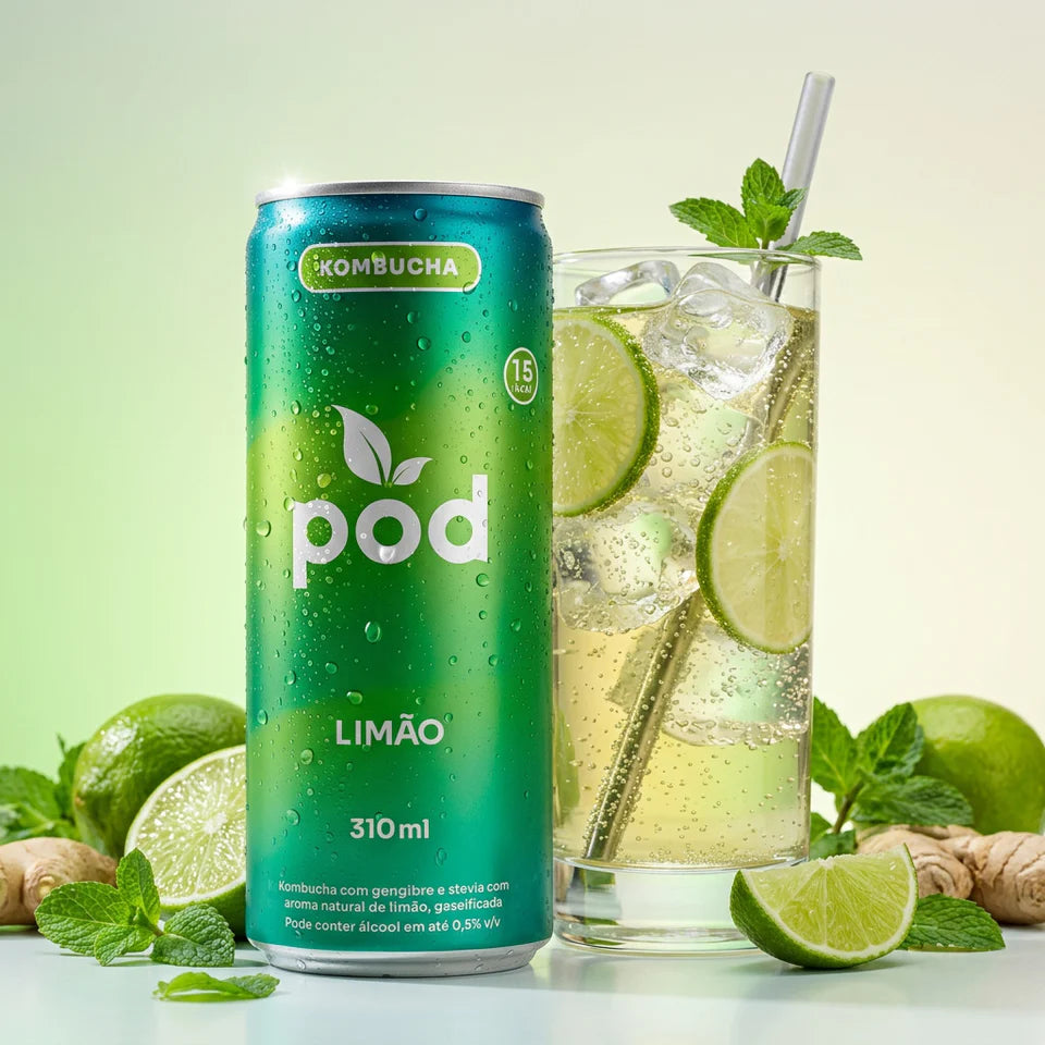 Kit 3 Kombuchas Pod 310ml Probiótico Natural Saudável