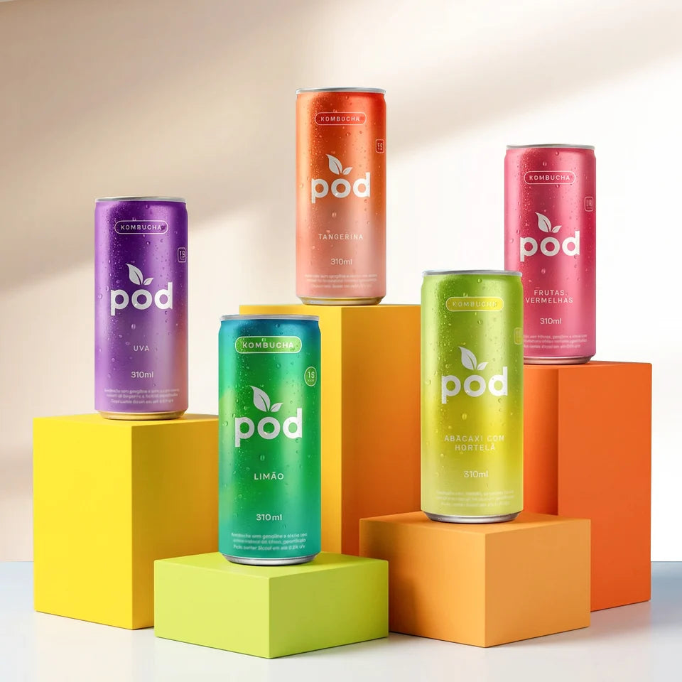 Kit de Kombuchas Pod 310ml Probiótico Natural Saudável